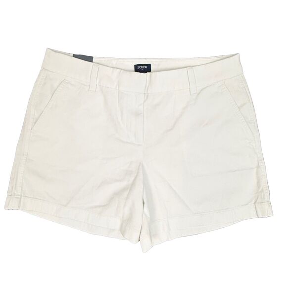 J.CREW 5” Classic Chino Shorts 10 White 100% Cotton Slant Pockets B29 - Picture 2 of 6